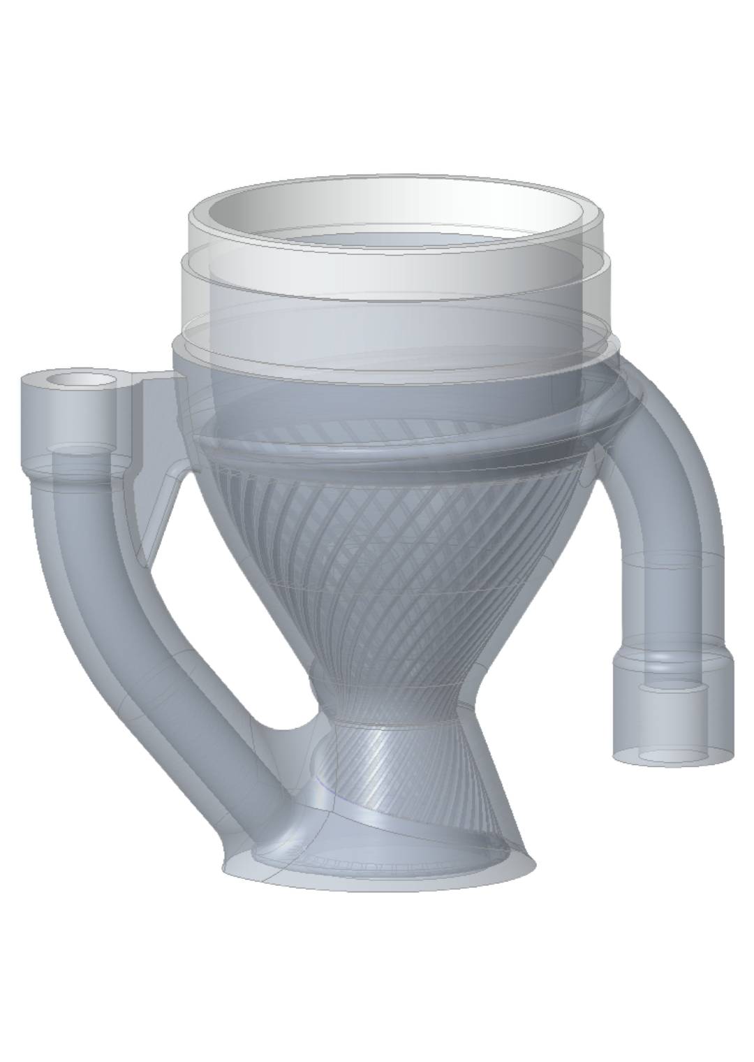 Exploded view of cooling channels