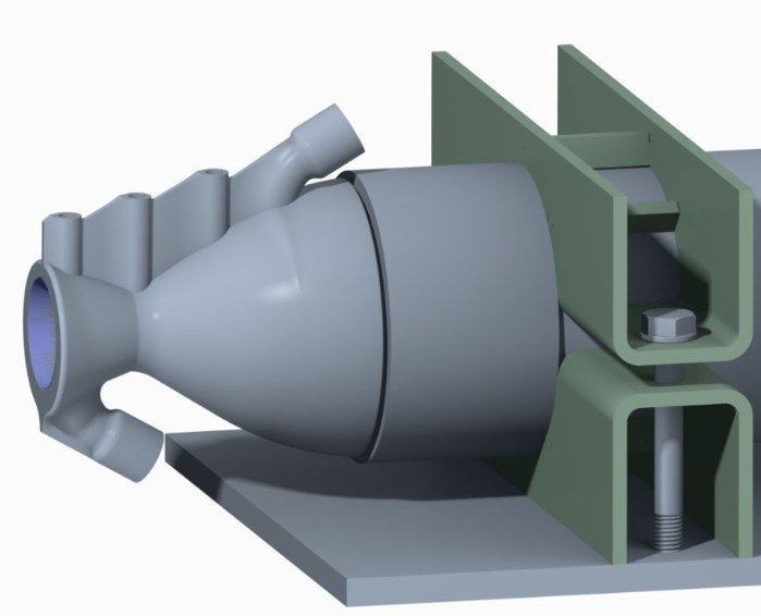 Assembly with chamber and injector