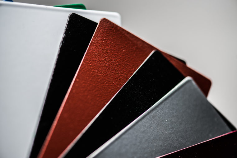 Steel finish samples